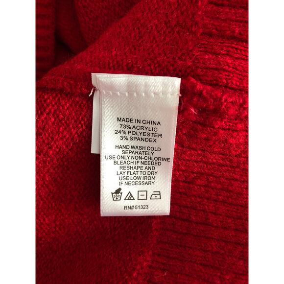 CeCe Crew Neck Sweater Women's 3X Rhinestone Bow Red NEW - Picture 9 of 9